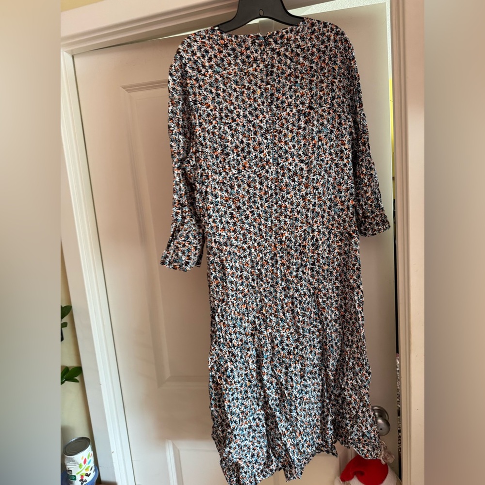 NWOT LOFT Multicolor Floral Long Sleeve Dress size 14